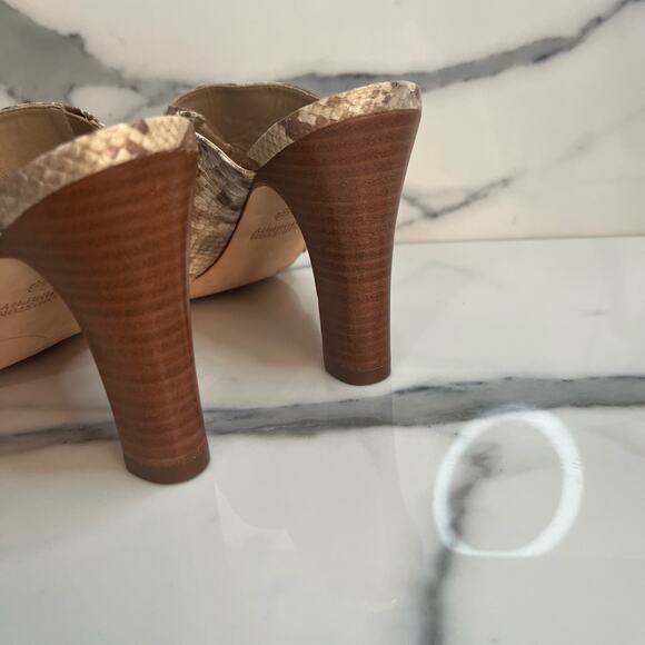 Johnston & Murphy | Women's Leather Snakeskin Print Leather Slide Heels Sz 8.5 - Picture 4 of 7